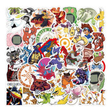 Digimon Adventure 50 Calcomanias Stickers Contra Agua Anime