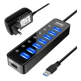 Hub Usb 3.0, 7 Puertos Multi Usb 3.0 Hub Con Interruptor