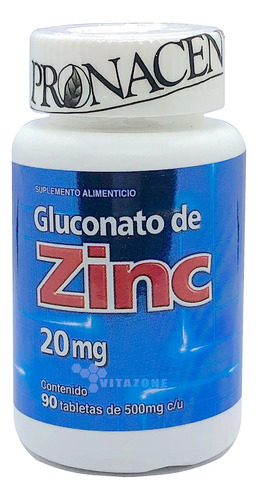 Gluconato De Zinc 20 Mg 90 Tabletas Pronacen