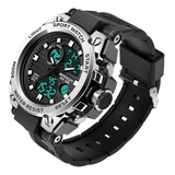 Reloj Militar Impermeable Plateado Sanda739 Para Hombre