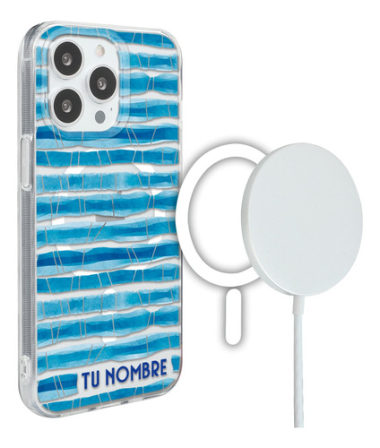 Funda Para iPhone Magsafe Mujer Acuarela Con Tu Nombre