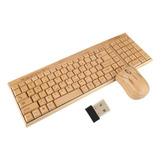 Ashata Ratón Y Teclado De Madera De Bambú, Teclado Ultra D