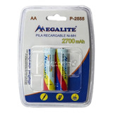 Pila Aa Megalite Recargables P-2555 Pack De 2 Unidades