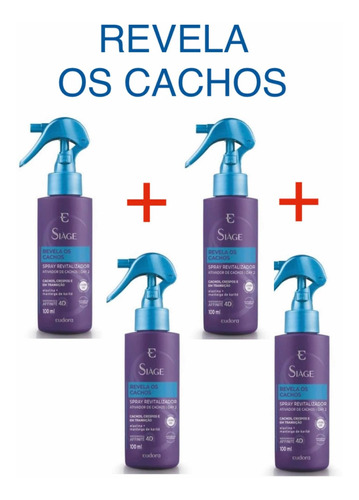 Kit C 4: Spray Revitalizador Siage Revela Os Cachos 100ml