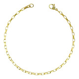 Pulseira Masculina Dourada A Ouro 18k Aço Cadeado 