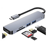 Adaptador Hub Type C 5 En 1 Usb 3.0 Hdmi 4k Multipuerto Usb