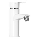 Mezcladora Monomando Lavabo Blanco 19cm Aquaway Baño Grifo