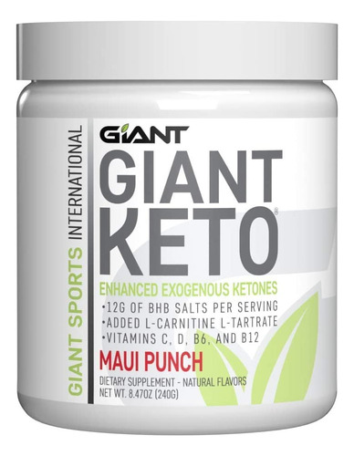 Giant Sports Keto-cetonas Exógenas Bhb Carnitina Sin Cafeína Sabor Maui Punch