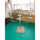 Candelabro Antiguo  Plateado 3 Velas Rep.sheffiel !!oferta!!