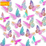 Pegatinas De Mariposa 3d Decoración Para Fiestas 48 Pzs