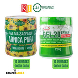 Kit Gel Massageador Arnica/ 20 Ervas Alivia A Dor Revenda