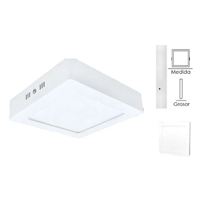 Lampara\u002Fluminario Led Cuadrado Sobreponer Color Blanco 18w | MercadoLibre
