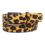 Cinto Feminino Médio Couro Legítimo Animal Print Lançamento