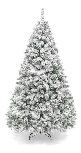 Árbol De Navidad Con Nieve Con Base De Metal Plegable 9ft.