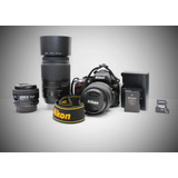 Cámara Nikon D5100/18-55mm+50mm(1.4d)+55-300mm