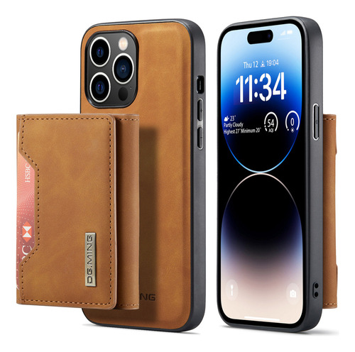 Capa De Couro Magnética Removível 2 Em 1 Para iPhone Walle