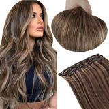 Extensiones Cabello Natural 50gr 16in 3pz Marrón Oscuro Con