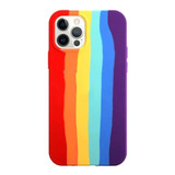 Funda Silicona Rainbow Compatible iPhone 13 Pro Max + Vidrio