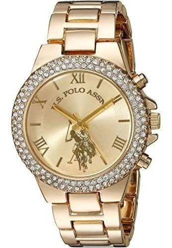 Reloj U.s. Polo Assn Mujer, Color Dorado