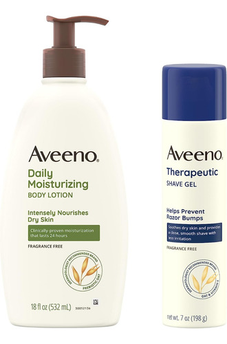 Aveeno Kit De Afeitado Crema Hidratante + Gel Para Afeitar