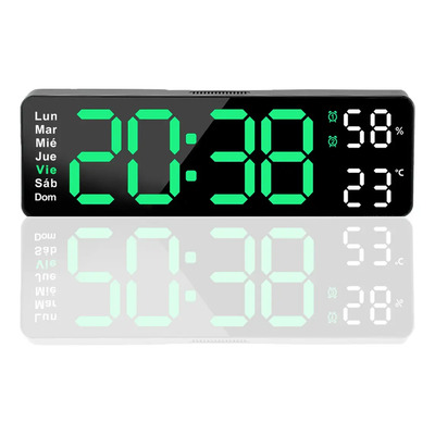 Reloj De Pared Digital Con Termómetro, Alarmas Y Calendario | MercadoLibre