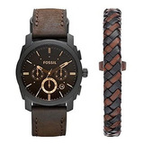 Set De Reloj Y Pulsera De Maquina Para Hombre Fossil - Fs525