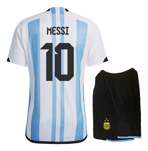 Camiseta + Short Argentina Todos Los Jugadores Talle Niños