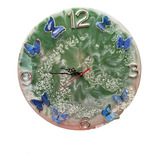 Mariposas 3d-reloj Pared Gran Formato-40cm Diámetro-resina 