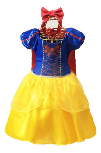 Vestido Princesa Infantil Aniversário Fantasia Barato E Capa