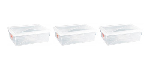 4 Caixas Plásticas Transparente Multi Uso 11 L Organizadora