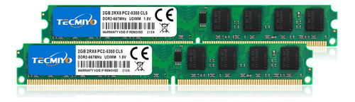 Memoria Ram Tecmiyo 4gb (2x2gb) Ddr2-667 Udimm Ram Deskop