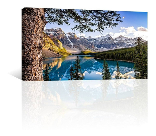 Cuadro Decorativo Naturaleza Canvas Lago Moraine Arbol