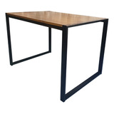 Mesa Escritorio 110x60x78 Caño 5cm Laqueado Nogal Industrial