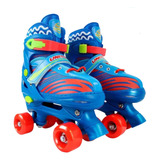 Patins Roller Quad Infantil 4 Rodas + Kit De Proteção 