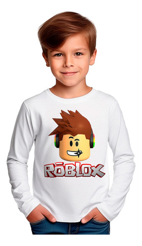 Polera Manga Larga Unisex Roblox Oficial 100% Algodón 088