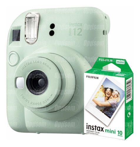 Câmera Instax Mini 12 Verde Revela Foto Com Filme 10 Fotos Cor Mini 12 Mint Green