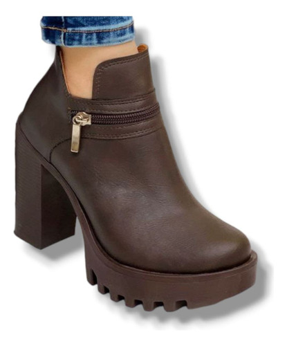 Botas Elegante Y Casual Mujer Botín Plataforma