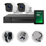 Kit Seguridad Dvr 4ch Hilook +2 Camaras 5mp 3k Fullhd +disco