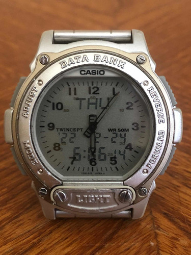 Reloj Casio Abx-62 Vintage Japan Data Bank Twincept Raro