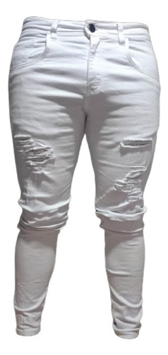 Pantalón Jean Tipo Skinny Blanco Hombre (slim)