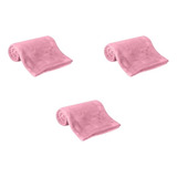 3 Cobijas Para Bebé Cobertor Suave Ligera Calientita Color Rosa Pastel Liso