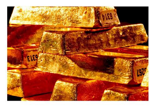 Vinilo 50x75cm Oro Lingotes Valores Gold Economia Money M1