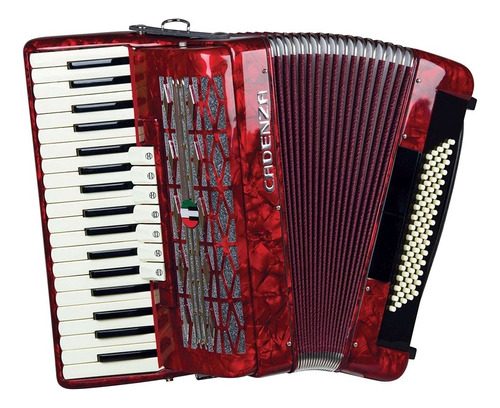 Acordeon Cadenza 80 Baixos Cd80/37 Vermelha C/bag