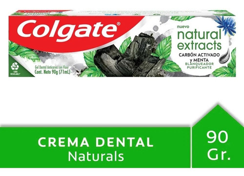 Pasta Dental Colgate Natural Extracts Carbón Y Menta 90 G