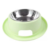 Comedero Bebedero Plato Perro Gatos Acero Inoxidable 18cms Color Verde