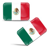 2 X 3d Mexico National Flag Domed Stickers 100% Waterproof &