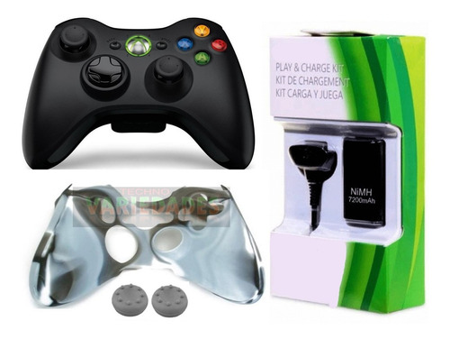 Control  Xbox 360  Inalambrico Original Carga Juega Silicon