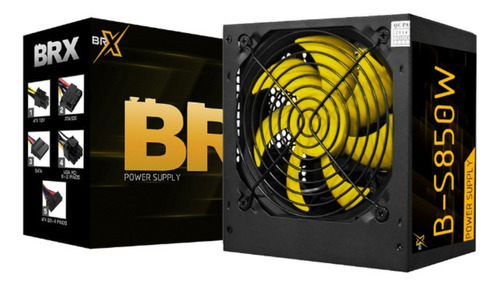 Fonte De Alimentação Atx Pc Gamer 850w Real Pfc Ativo Brx