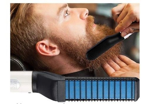 Plancha Barba Cepillo Alisador Cabello Hombre 4 En 1 Peine