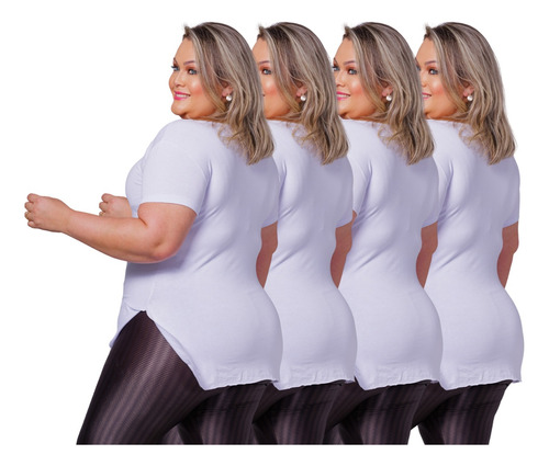 Kit 4 Blusa De Academia Feminina Plus Size Tapa Bumbum G1 G2